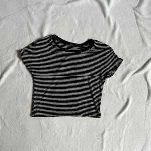 Zara black and white striped crop top